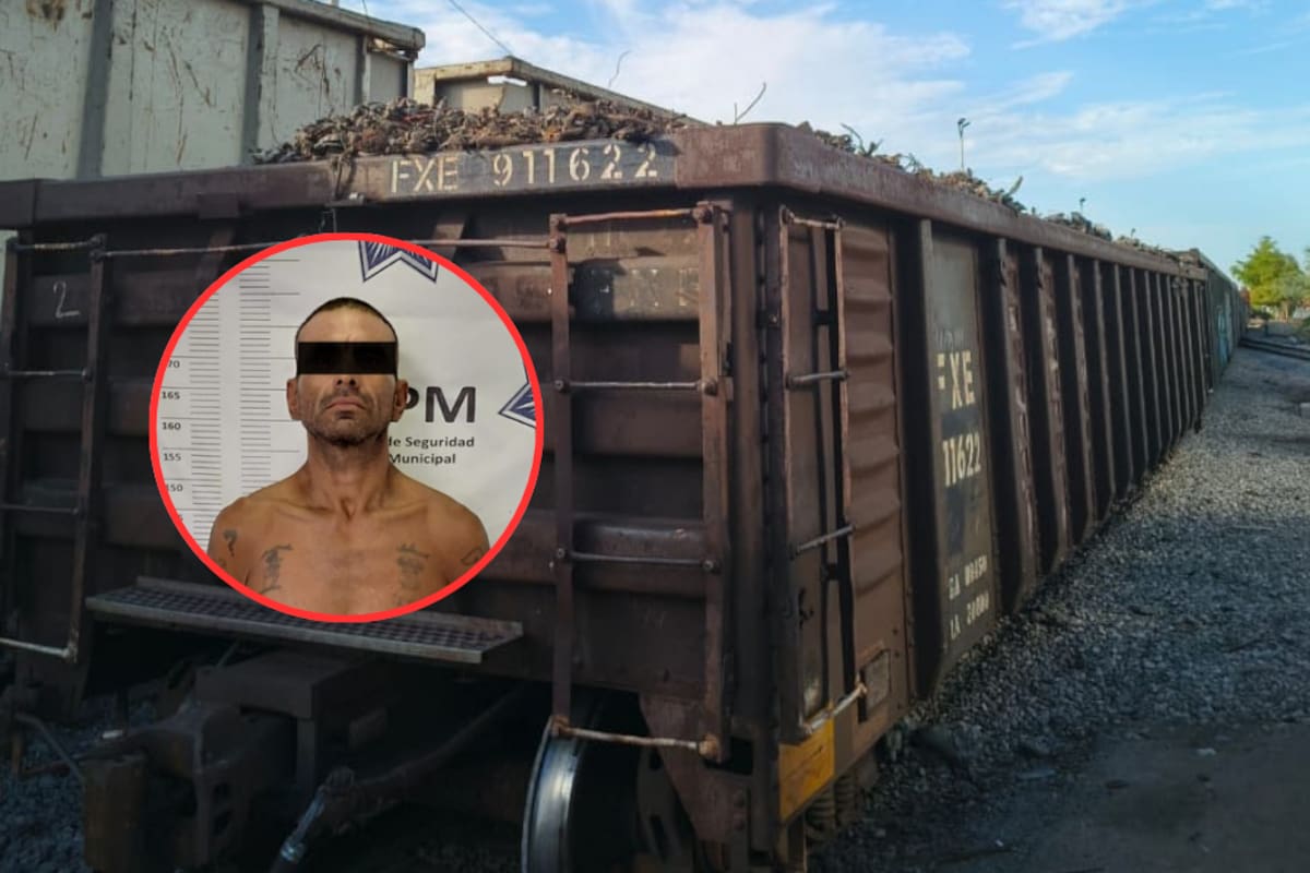 Lo descubren robando fierro dentro de un vagón de tren y termina detenido