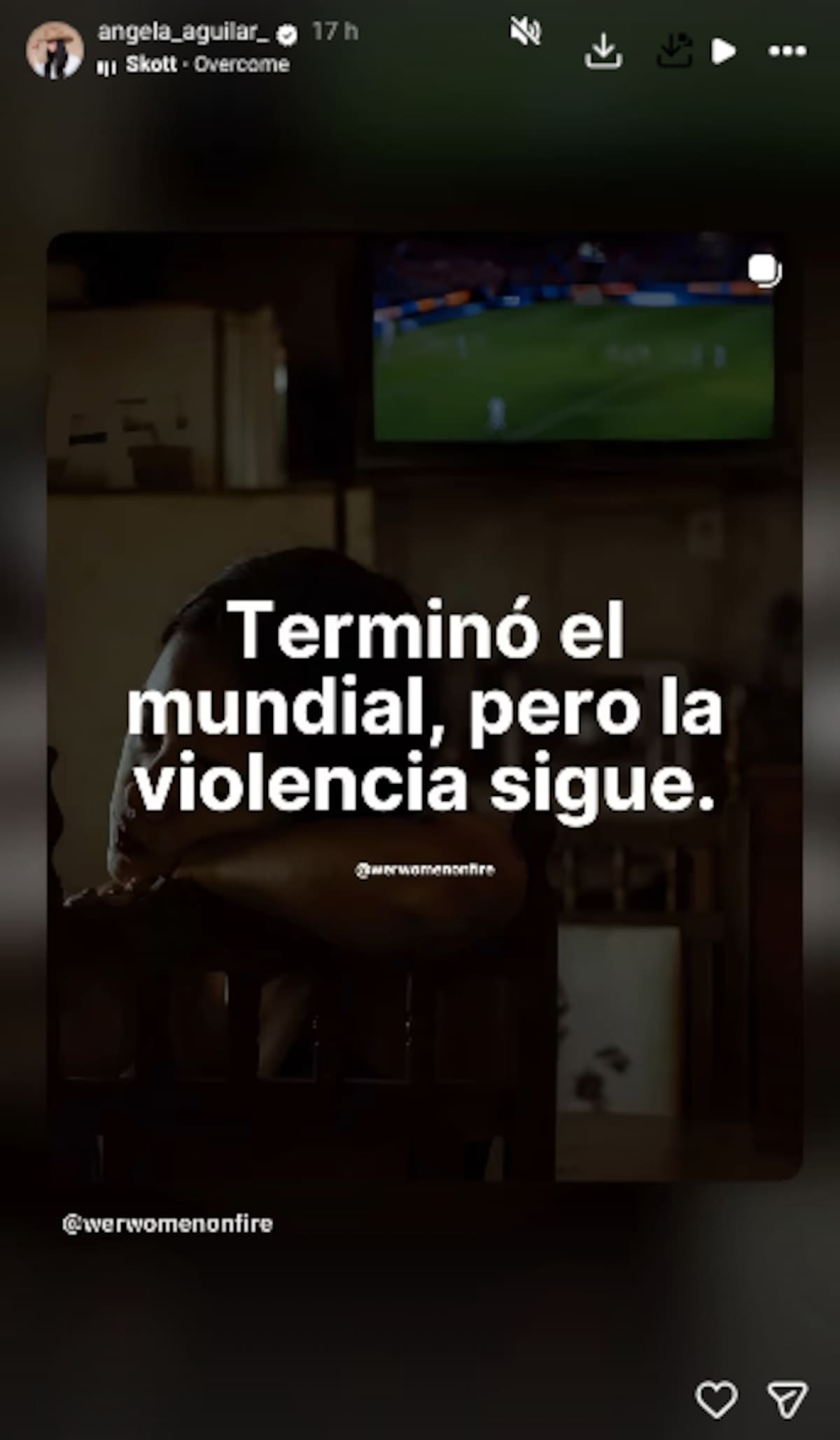 Después del triunfo de España sobre Argentina, Ángela Aguilar comparte una reflexión contra la violencia | IG (angela_aguilar_)