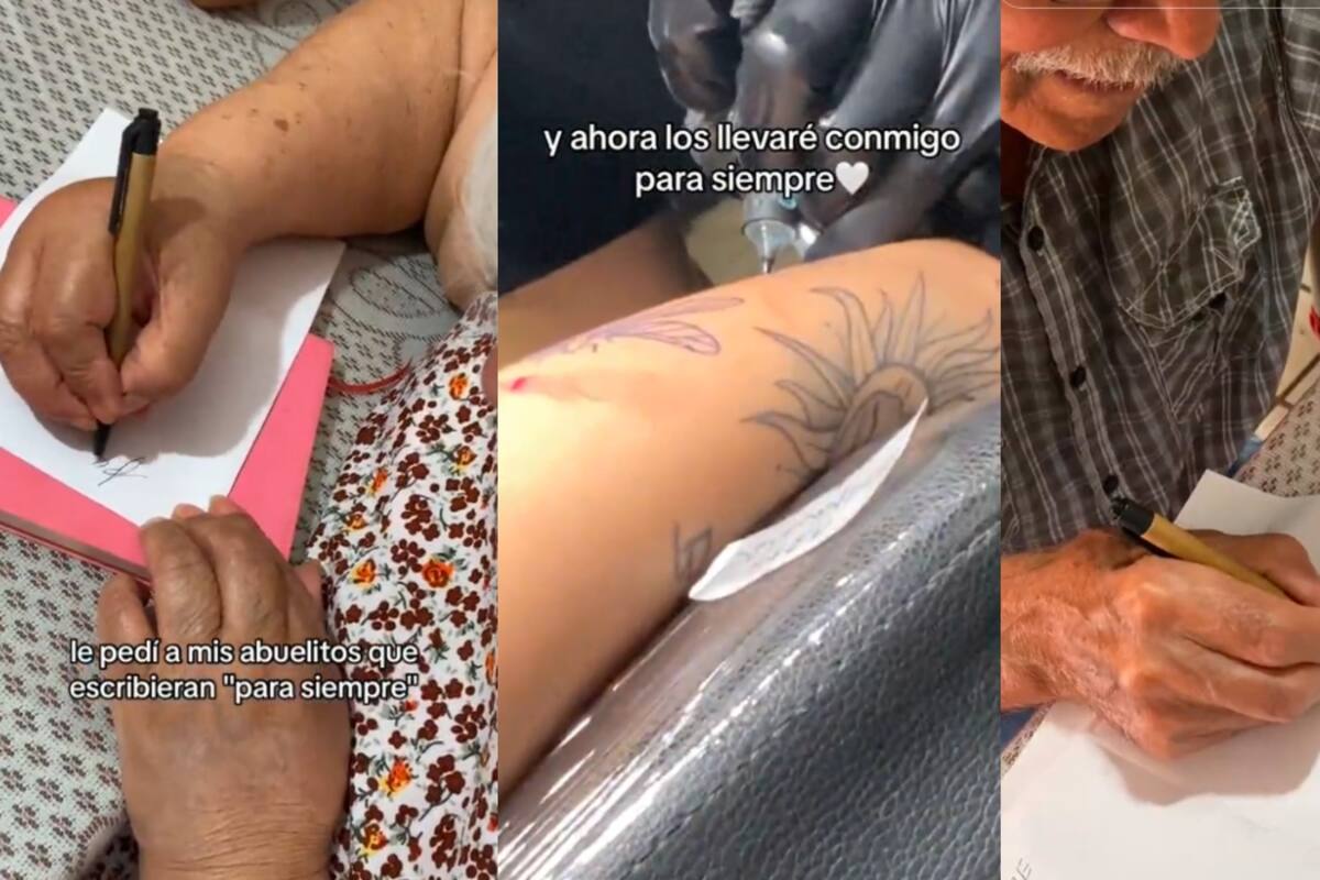 Joven le pide a sus abuelos que escriban “Para siempre” en un papel para luego tatuárselo como homenaje
