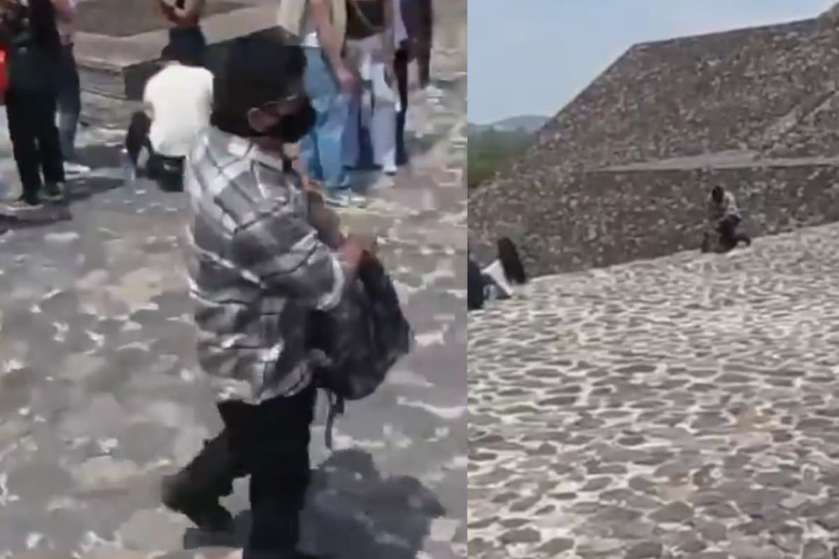 Nuevo video del tirador de teotihuacán muestra cómo llegó y el momento exacto en el que prepara su arma
