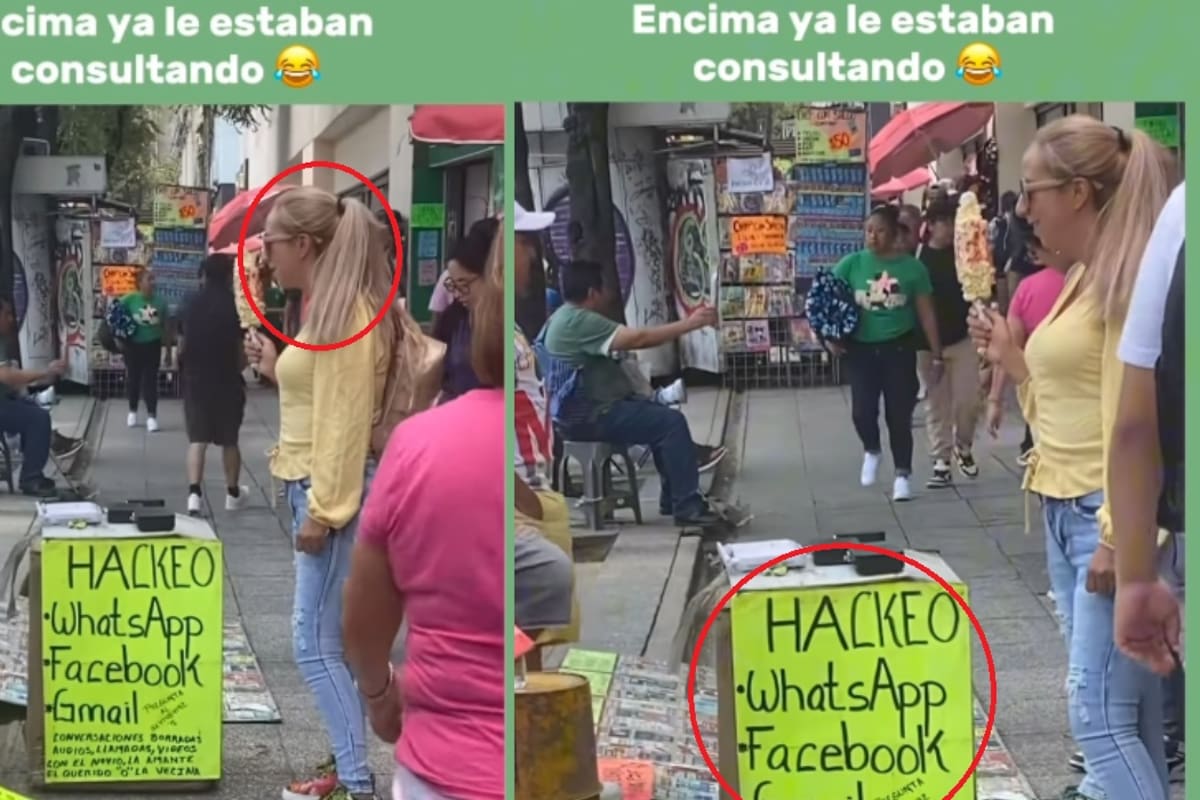 Vendedor ambulante ofrece “hackeo de WhatsApp y Facebook” desde un puesto callejero y se vuelve viral