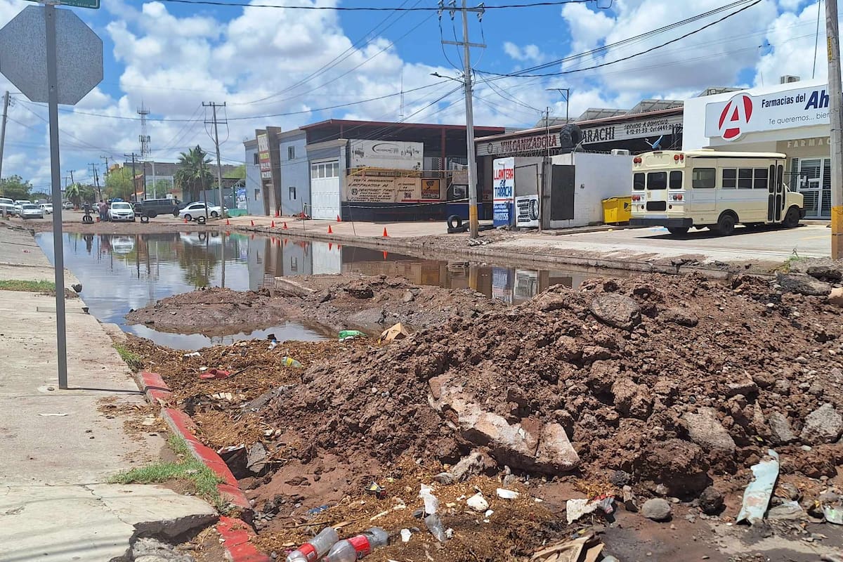 Lluvia afectó dos obras en proceso en Cajeme