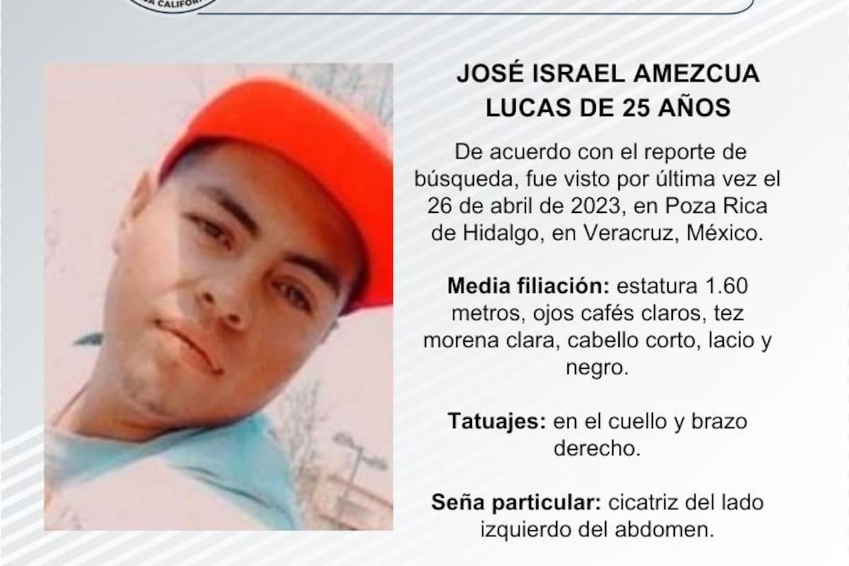 Se busca a José Israel Amezcua Lucas de 25 años de edad