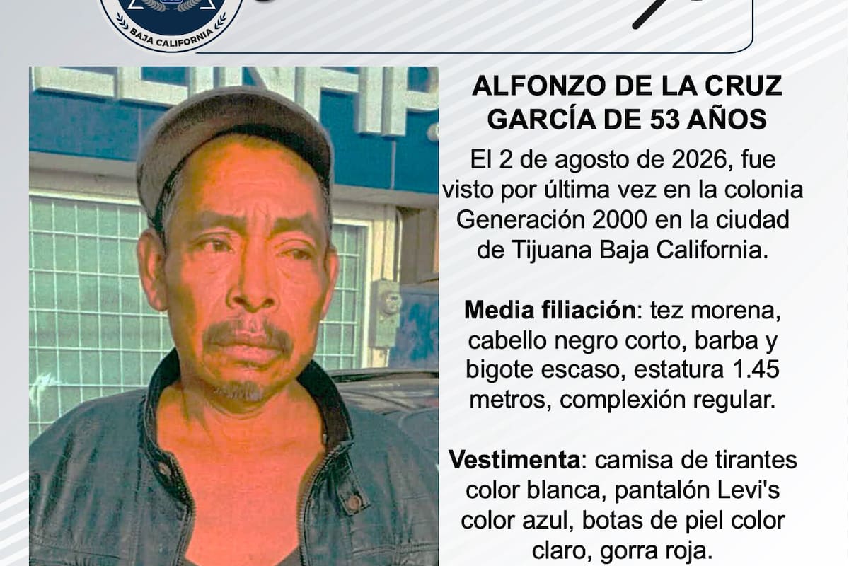 Se busca Alfonzo de la Cruz García de 53 años