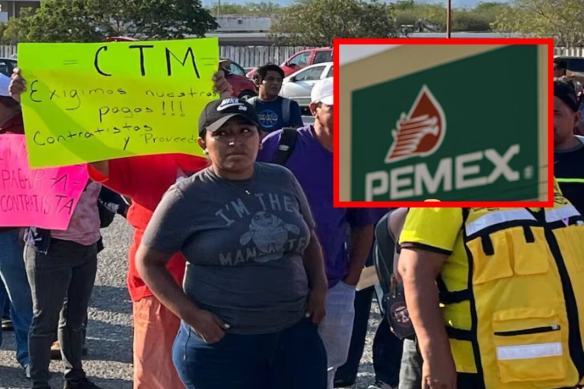 Obreros y constructores protestan frente a refinería de Salina Cruz; exigen a Pemex pago de adeudos