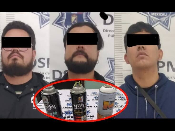 Cae trío por grafitear puente peatonal en Río Nuevo