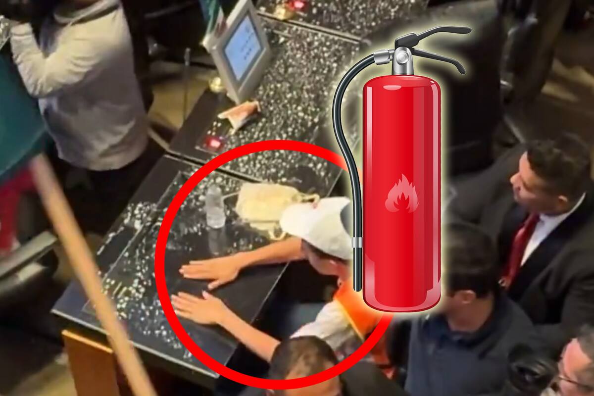 Captan a manifestante que irrumpió en Senado autolesionándose con extintor