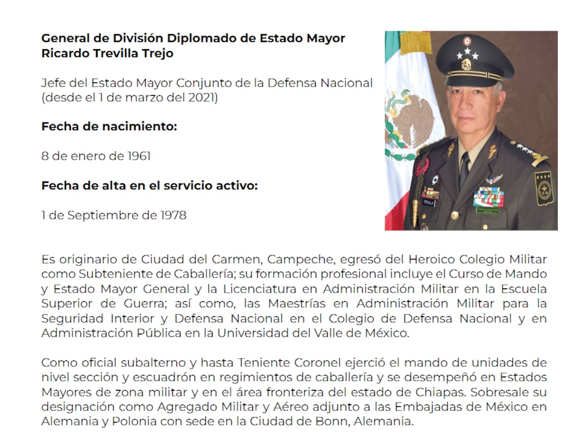 Ricardo Trevilla fue designado por Claudia Sheinbaum como el secretario de Defensa Nacional.