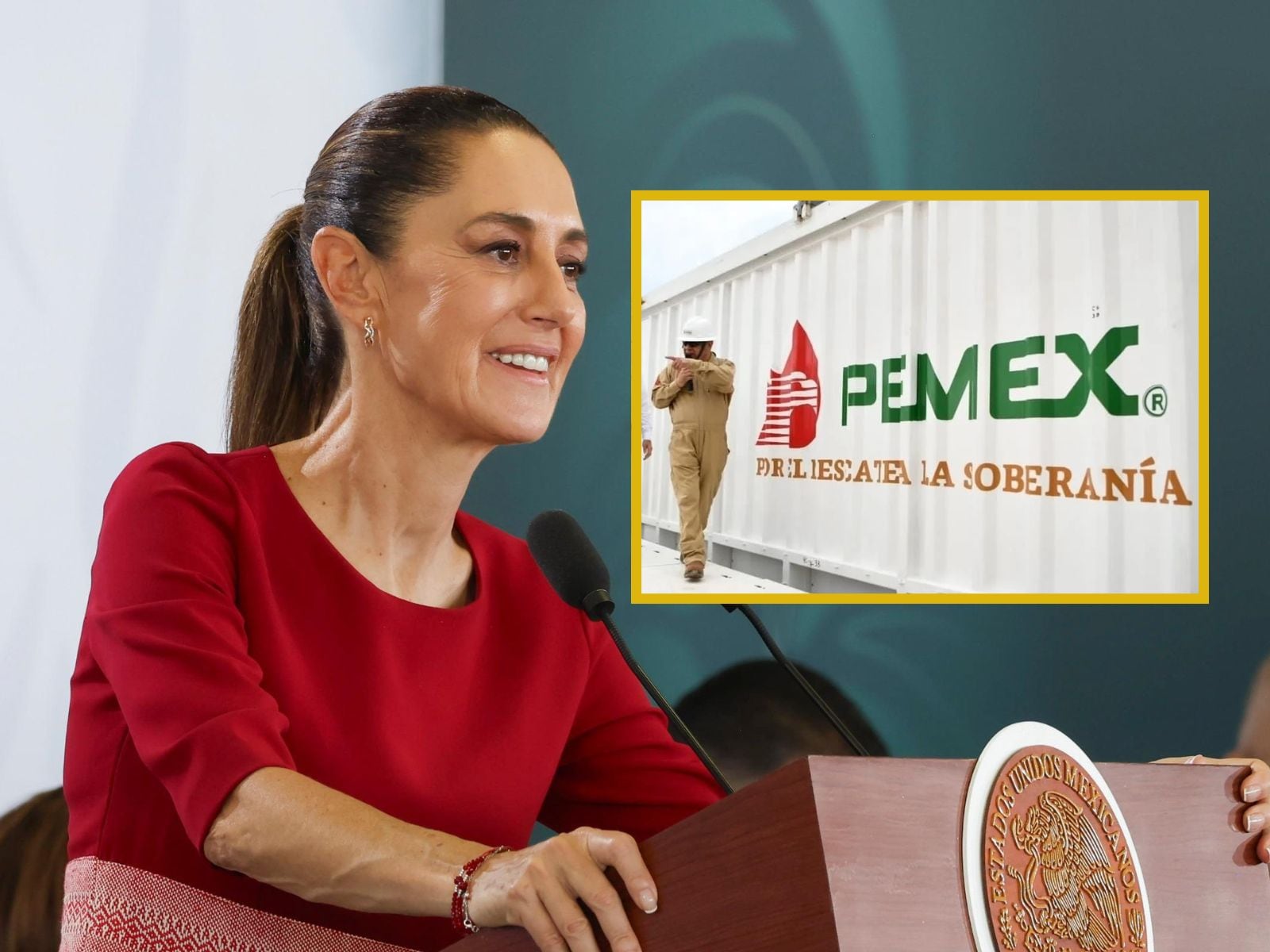 Sheinbaum afirma que 95% de los proveedores atrasados de Pemex ya recibió pagos, pero la industria calcula un rezago superior a 21 mil millones de dólares. | Crédito: Presidencia/Banco digital GH