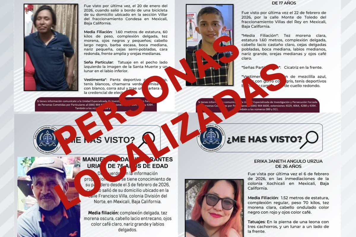 Localizan sanos y salvos a cuatro personas con reporte de búsqueda