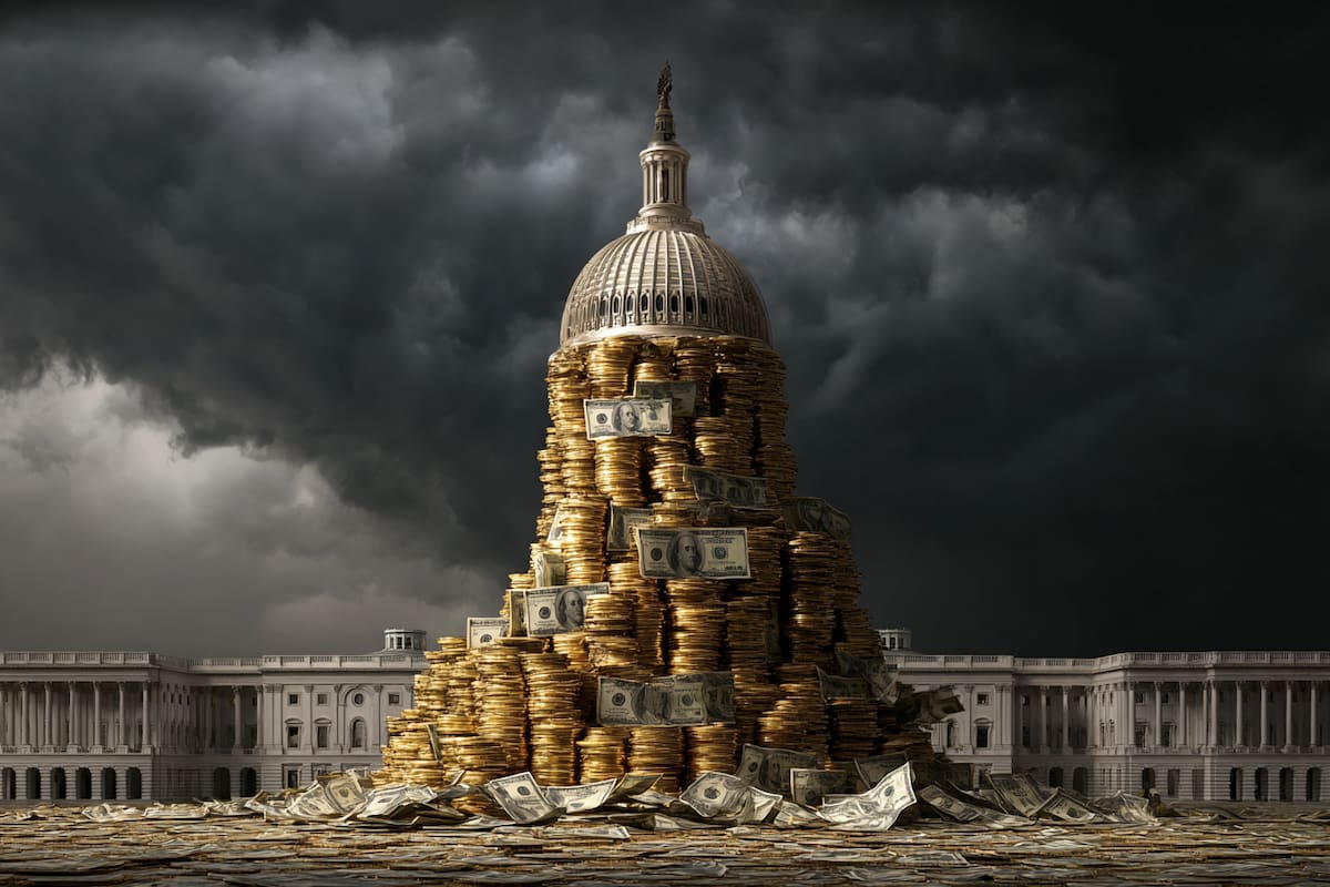 La carga de los intereses de la deuda, que consumen casi el 14% del presupuesto federal, ejerce una presión sin precedentes sobre la estabilidad de las instituciones financieras de Estados Unidos en 2026. (Foto: Ilustrativa hecha con IA)