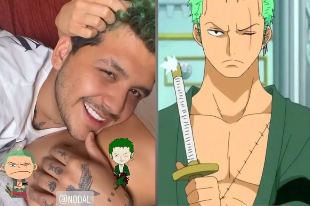 Christian Nodal se pinta el cabello de verde como “Zoro” de One Piece