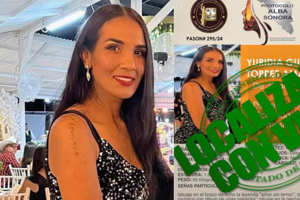 Localizan a Yuridia Guadalupe Torres Amaya sana y salva en Hermosillo