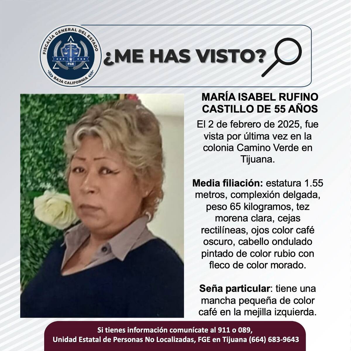 María Isabel Rufino Castillo fue vista por última vez el 2 de febrero del 2025.