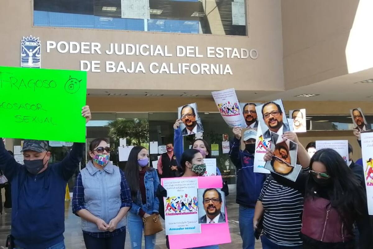 Protestan contra presidente del Poder Judicial por denuncia de acoso