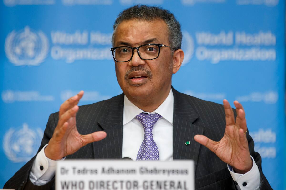 Tedros Adhanom Ghebreyesus, director general de la Organización Mundial de la Salud, habla durante una conferencia en Ginebra, Suiza. (Salvatore Di Nolfi/Keystone via AP)