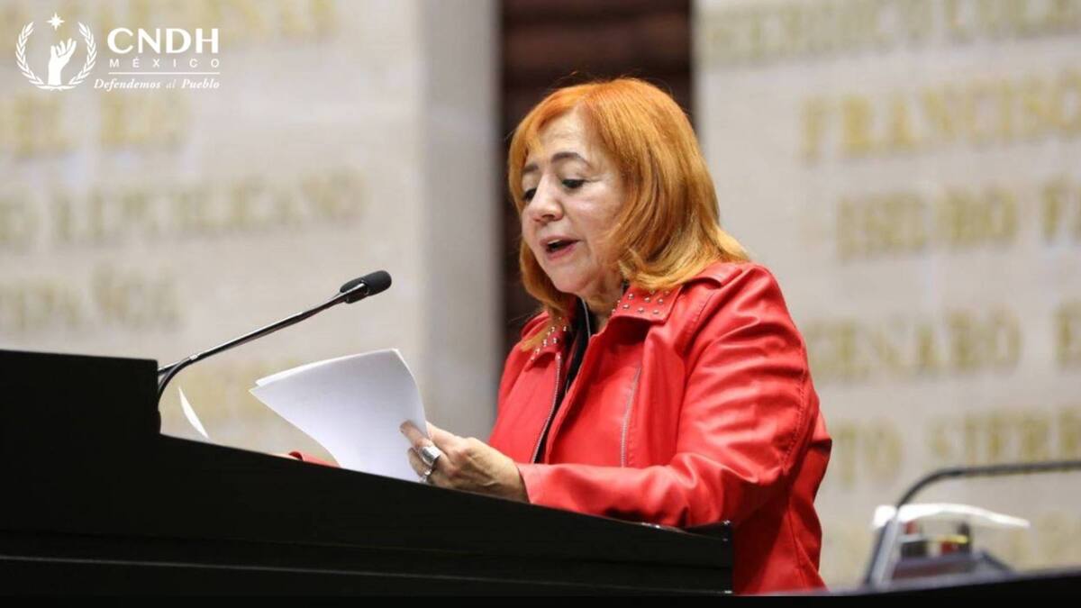 En su informe anual, la titular de la CNDH, Rosario Piedra Ibarra, reafirma el respaldo del organismo a la 4T. Foto: Twitter @CNDH.