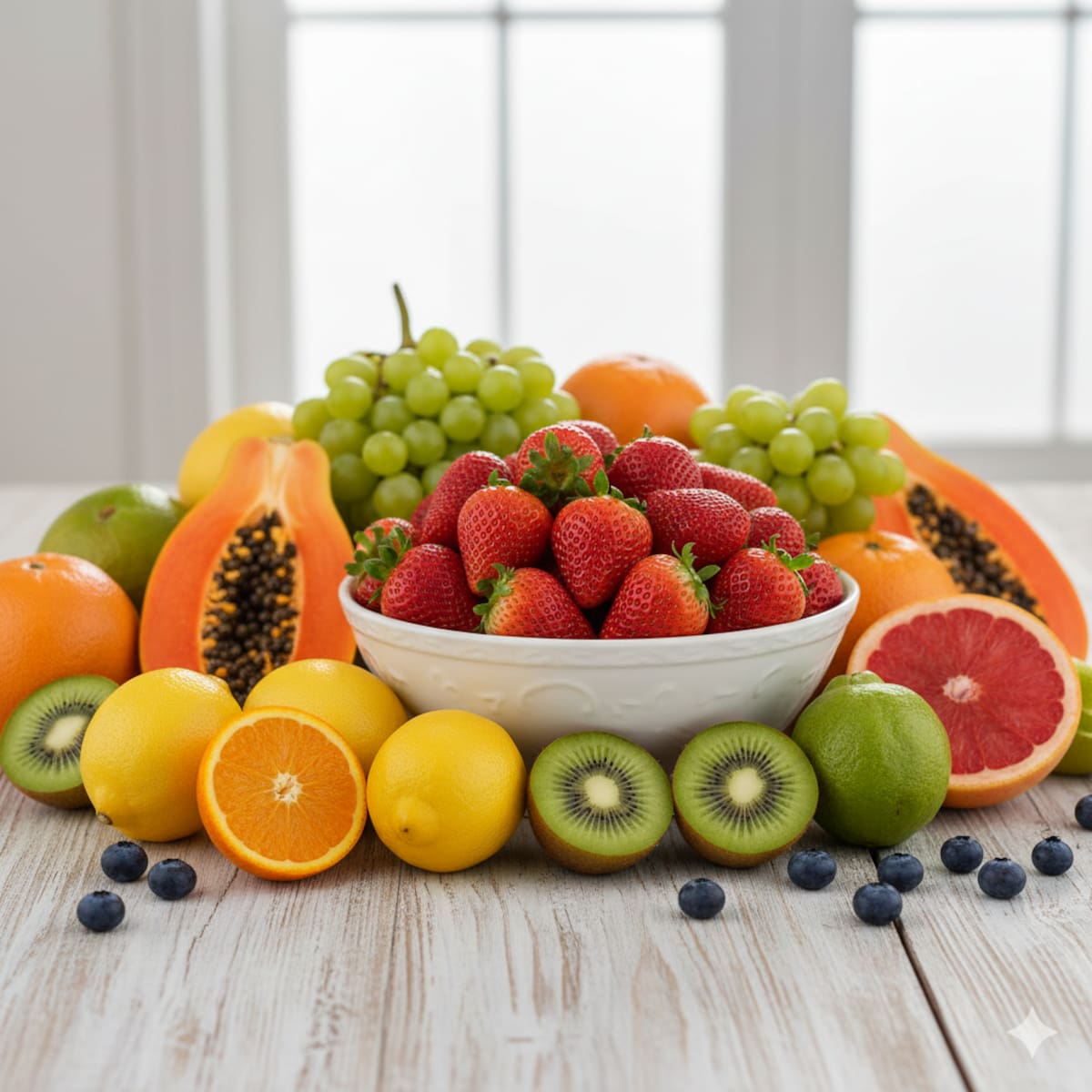 Alimentos con vitamina C que ayudan a aclarar el tono de la piel.