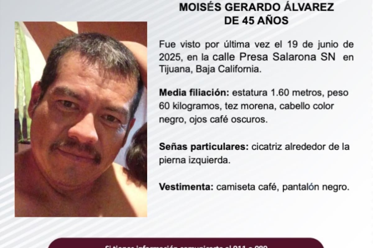 Se busca a Moisés Gerardo Álvarez de 45 años