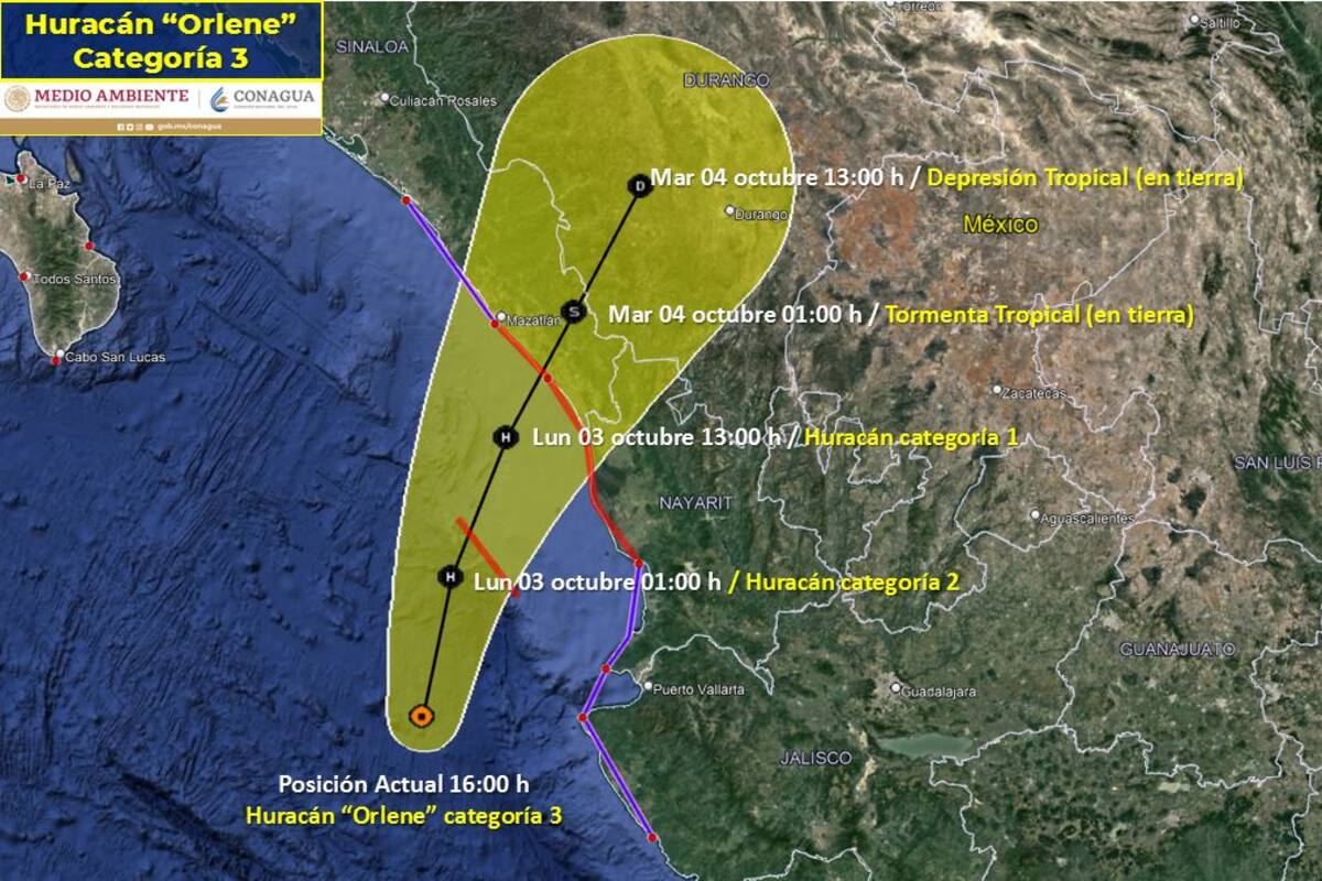 El huracán Orelene causa lluvias de intensas a torrenciales en varios estados