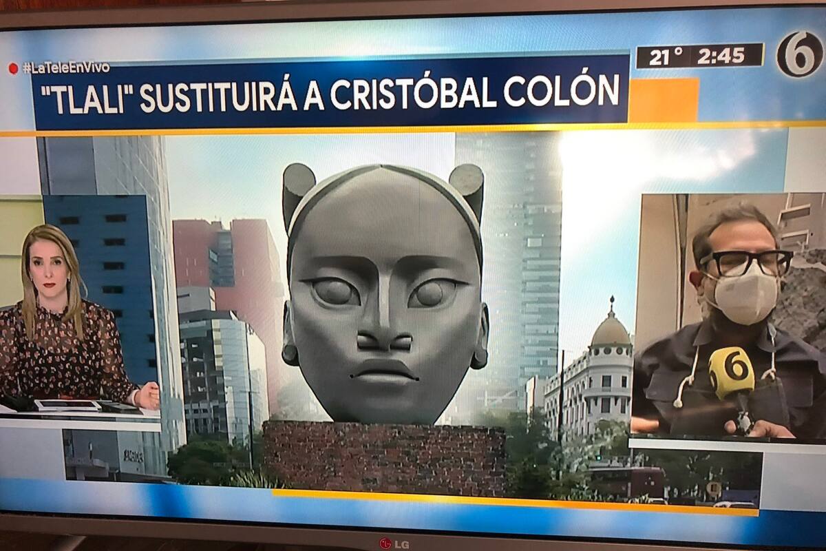 Escultura de Tlali ya no será la que sustituya a Cristóbal Colón en Paseo de la Reforma