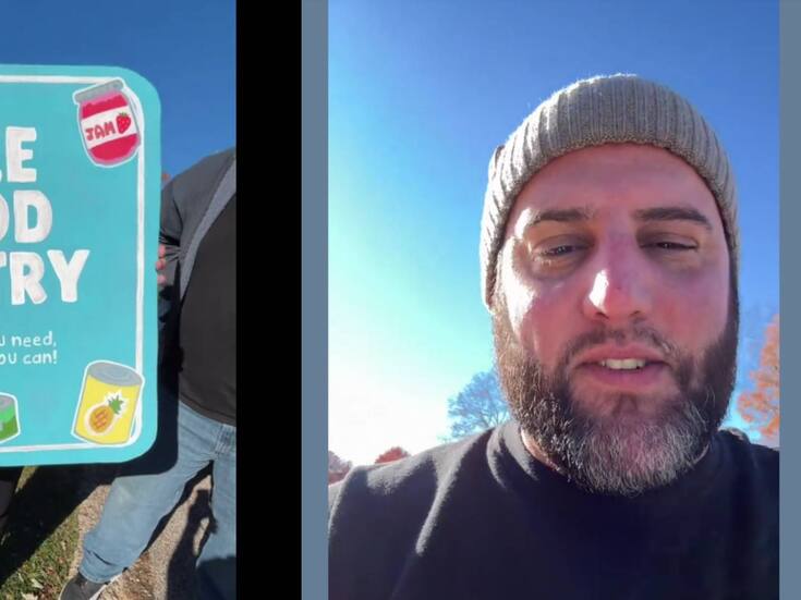 Familia en EEUU se viraliza al instalar en su jardín un banco de alimentos tras decisión de la Corte Suprema de permitirle a TRUMP suspender Programa de Asistencia Nutricional Suplementaria