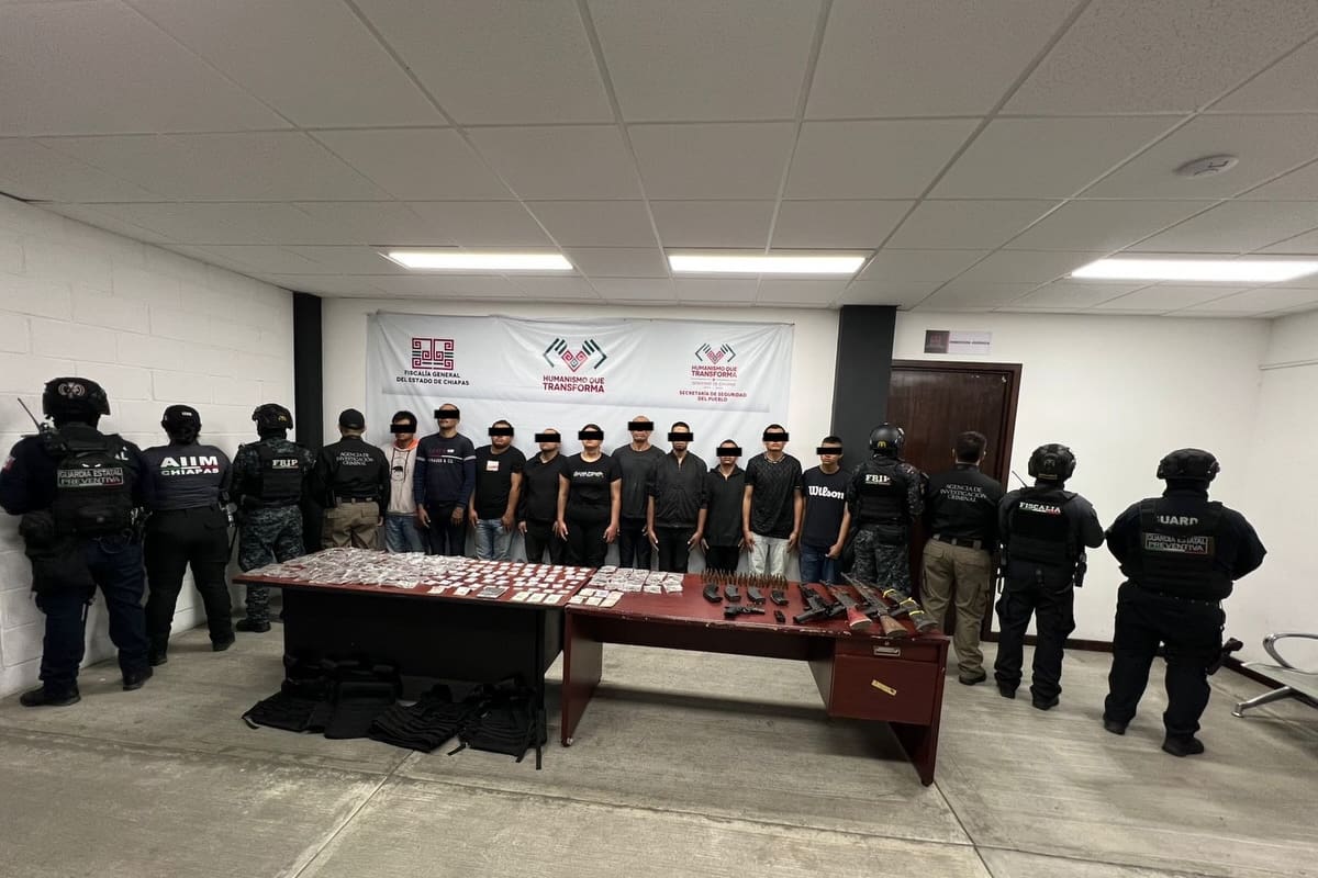 Caen 12 presuntos integrantes del CJNG en Chiapas; entre detenidos hay dos menores