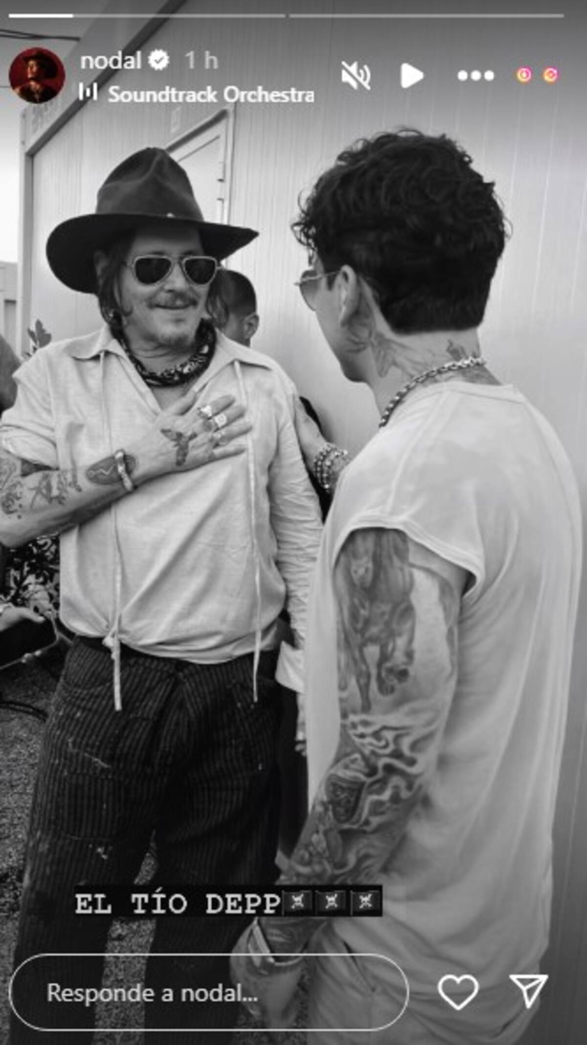 Christian Nodal emocionado por su encuentro con Jhonny Depp / Instagram: @Nodal