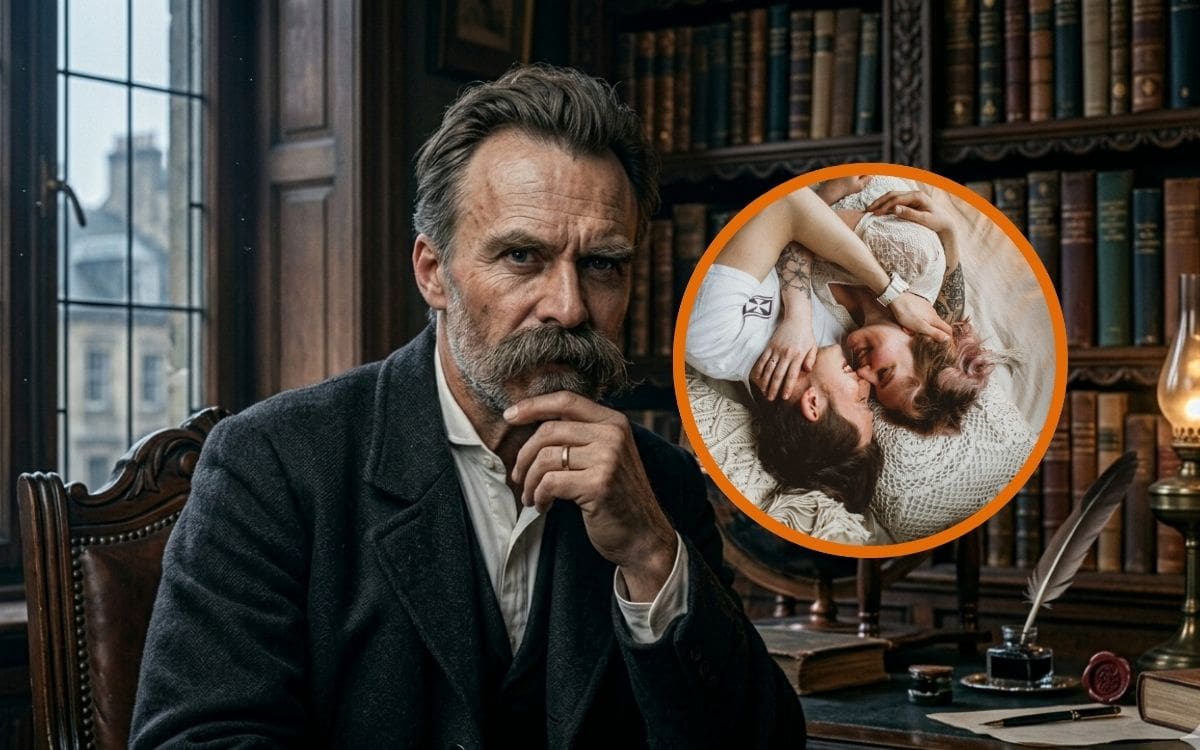 Friedrich Nietzsche, filósofo alemán, lo planteó hace más de 130 años: “En el amor siempre hay algo de locura, pero también en la locura siempre hay algo de razón”, una idea que hoy explica por qué las relaciones no suelen seguir la lógica. | Crédito: Gemini/Canva