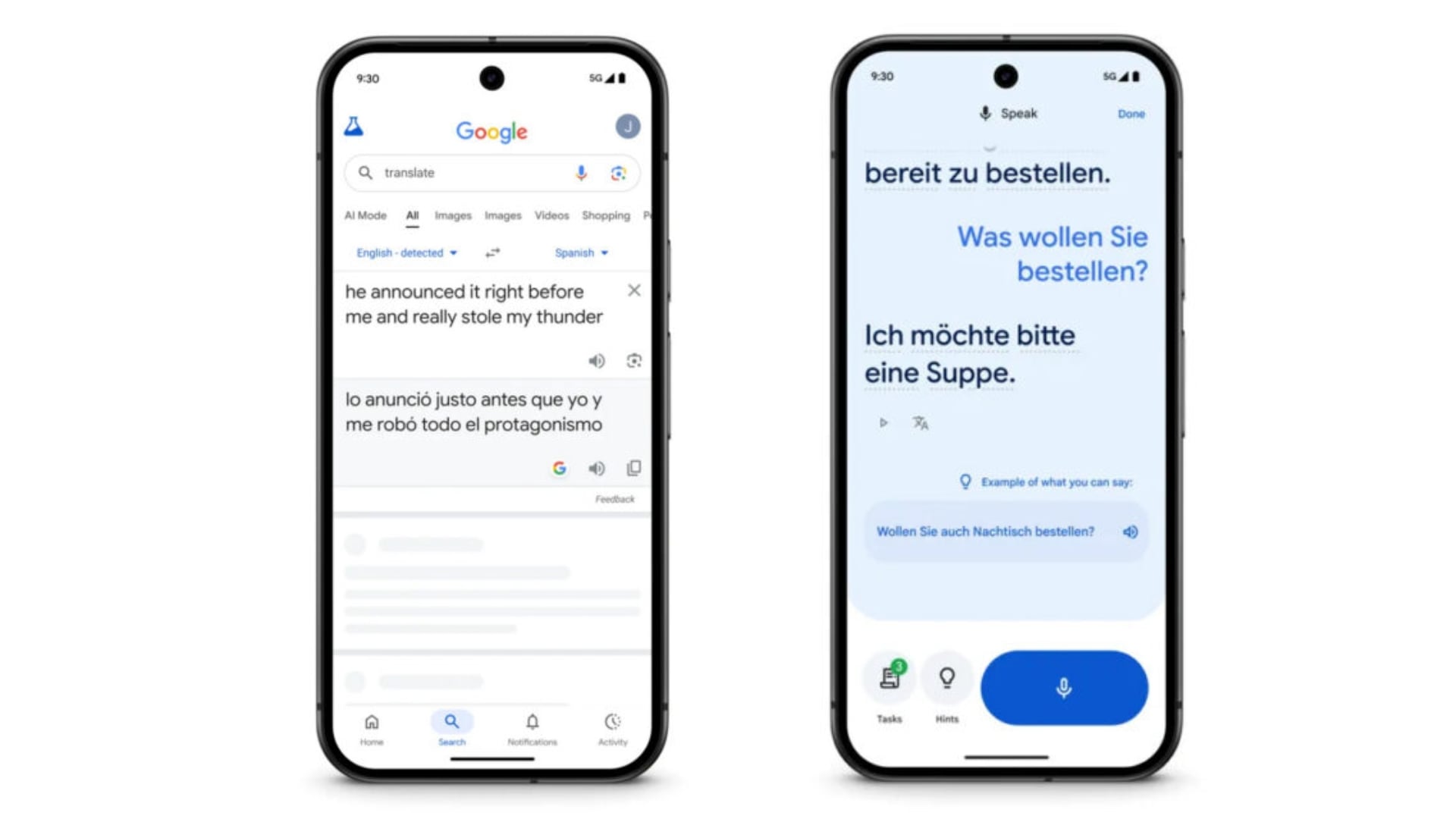 La nueva función del Traductor de Google permite escuchar traducciones en vivo desde el celular, sin dispositivos especiales, y ya está disponible en versión beta en México, Estados Unidos e India (Google/Canva)