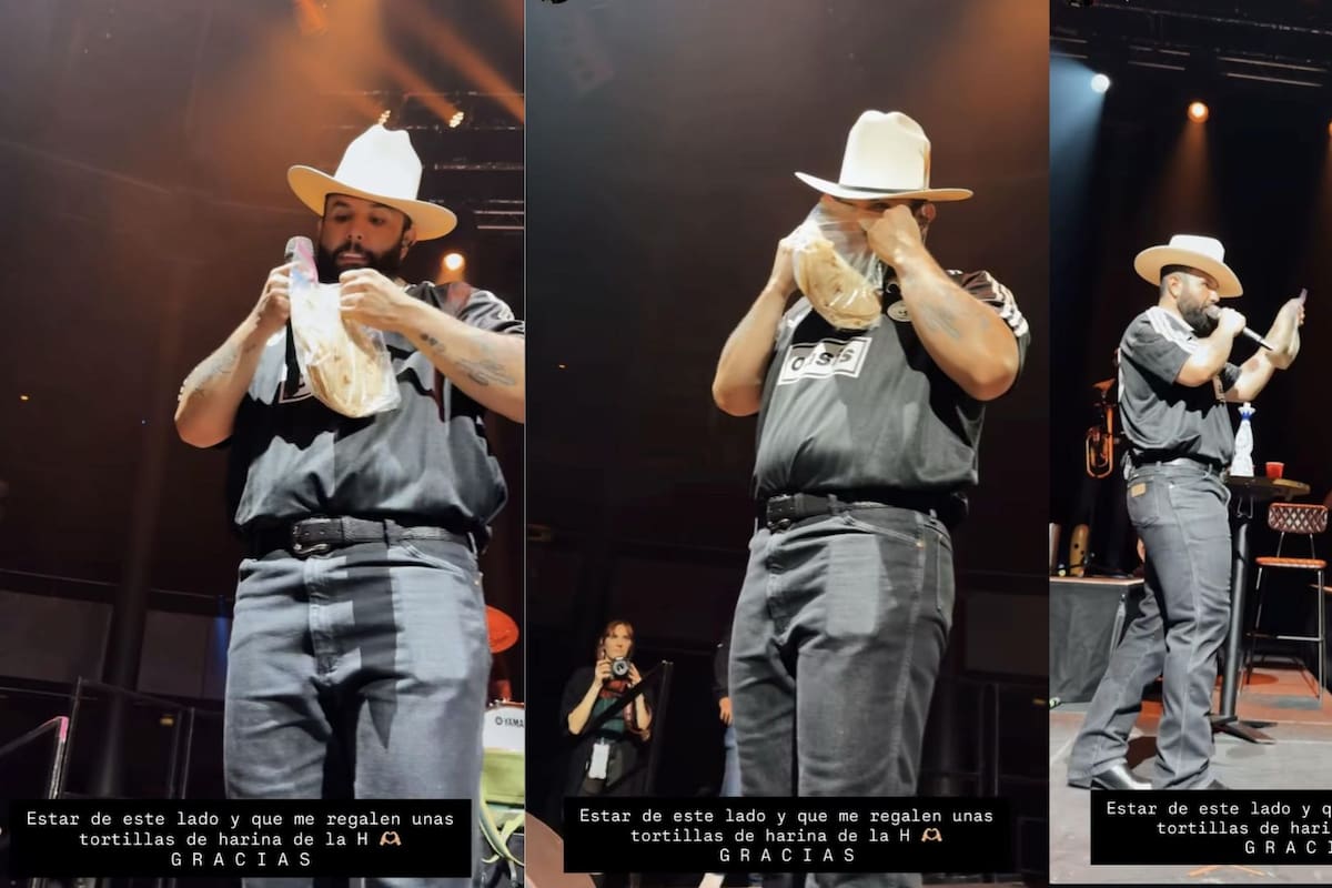 Fan sonorense sorprende a Carín León con tortillas de harina durante su concierto en Londres