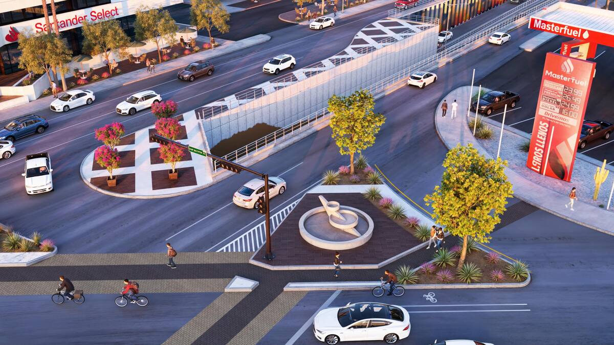 Así se verá el nuevo paso a desnivel en el bulevar Colosio. Foto: Ayuntamiento de Hermosillo