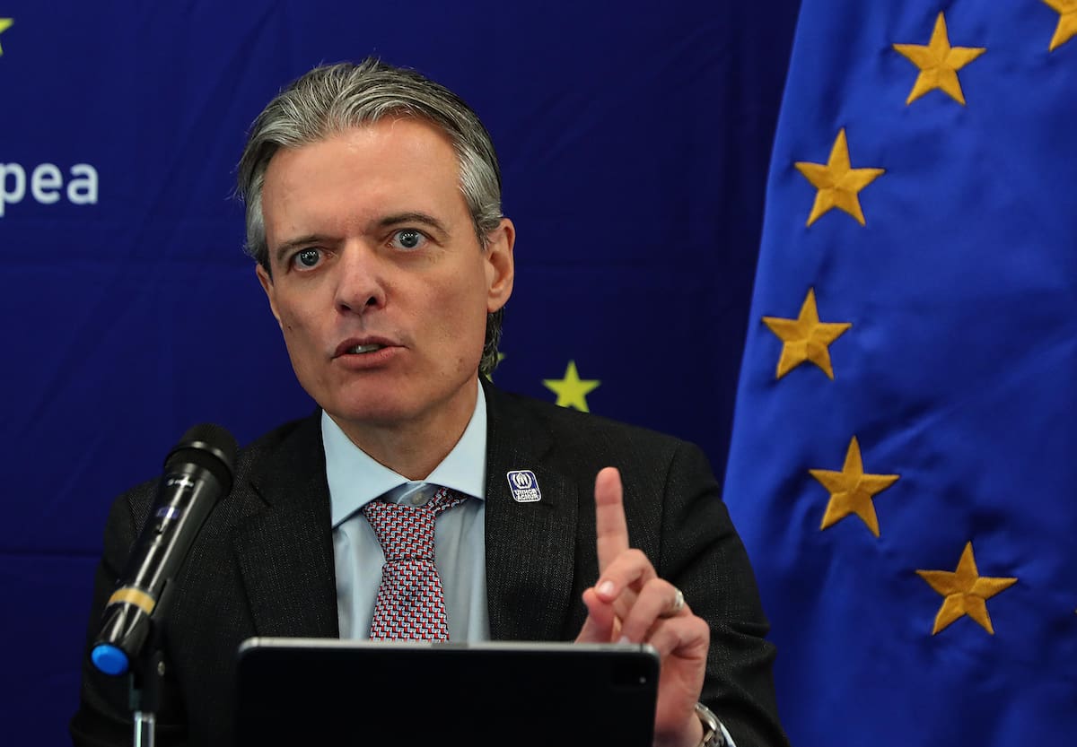 El representante de la Agencia de la ONU para los Refugiados (Acnur), Giovanni Lepri habla durante una conferencia de prensa en Ciudad de México (México). EFE/ Mario Guzmán