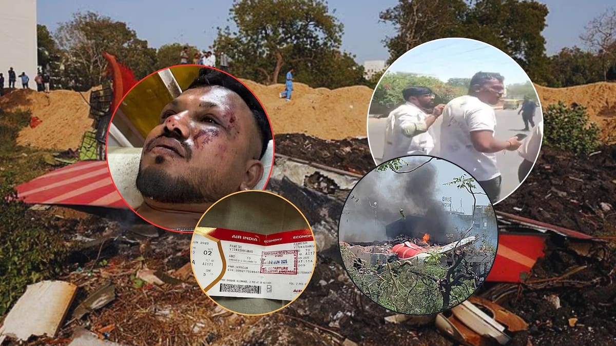Un milagroso sobreviviente en la tragedia del vuelo 171 de Air India. Foto: Especial (Reuters/AP/Capturas de video y redes sociales)