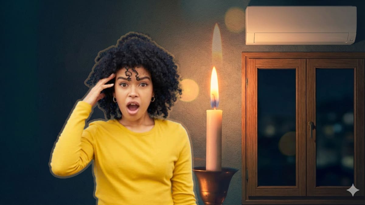 Si tu aire sirve pero no enfría como antes, una vela podría revelar problemas de fuga a través de ventanas y evitar moho y humedad en el futuro