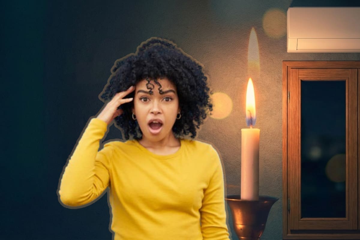 Si tu aire sirve pero no enfría como antes, una vela podría revelar problemas de fuga a través de ventanas y evitar moho y humedad en el futuro