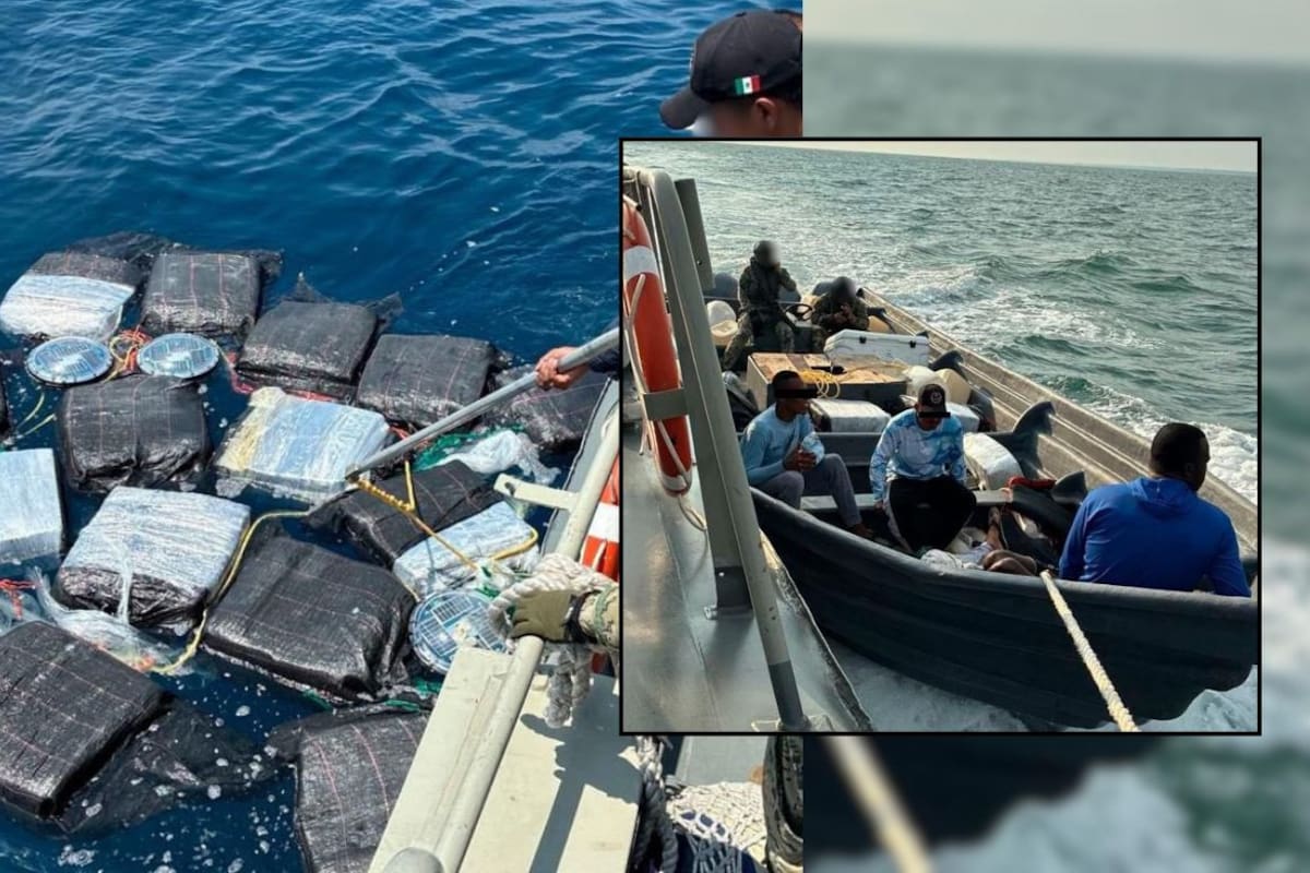 En medio de la presión de EEUU por el narcotráfico, Marina decomisa casi una tonelada de cocaína frente a Chiapas y detiene a seis extranjeros en altamar; decomiso supera los 349 millones de pesos