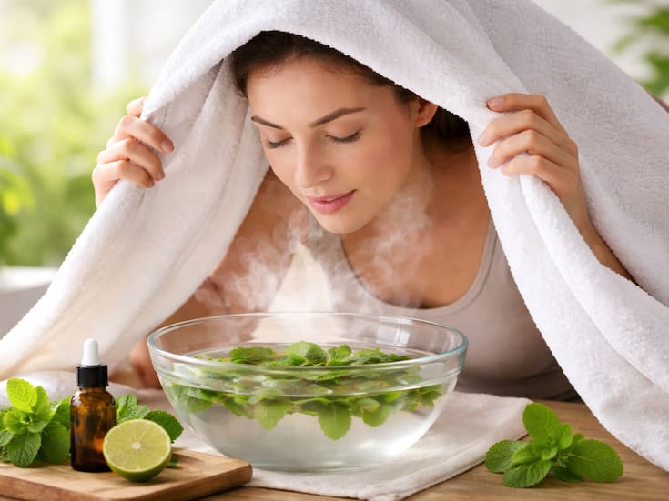 Cómo despejar los senos nasales con inhalación de menta