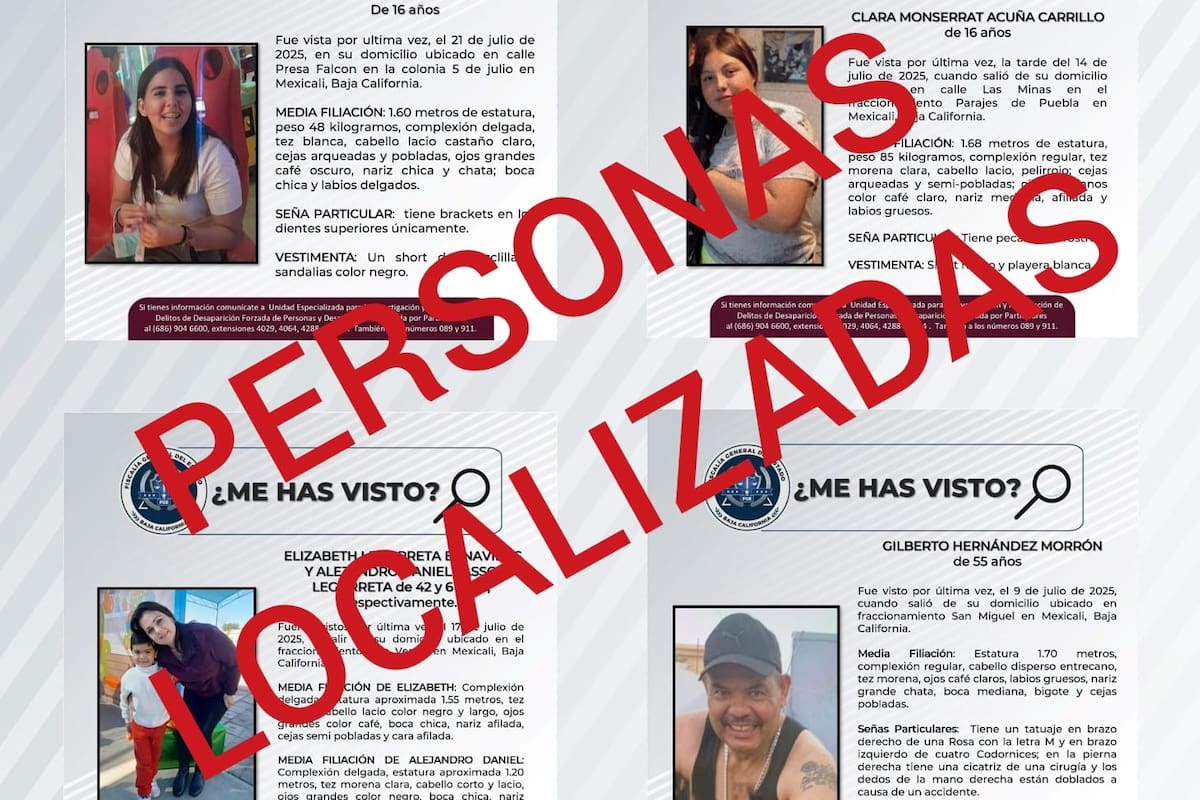 FGE localiza a cinco personas con reporte de búsqueda