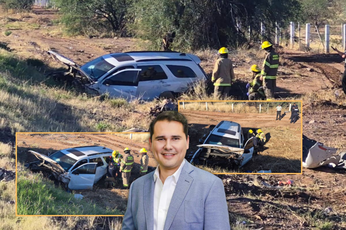 Sufre accidente carretero el secretario de Gobierno de Sonora, Adolfo Salazar Razo, en la carretera Hermosillo-Guaymas
