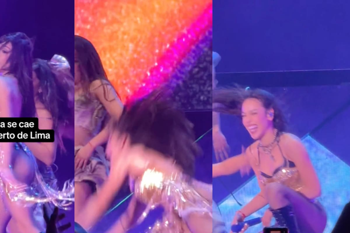 VÍDEO: ¡Danna Paola sufre de una tremenda caída en su más reciente show en vivo en Perú!