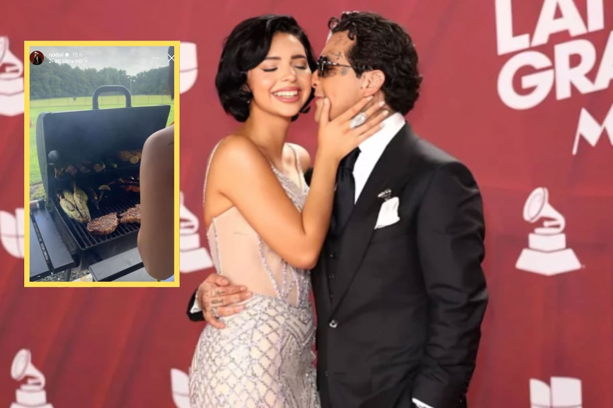 Christian Nodal responde a haters presumiendo a Ángela Aguilar asando carne