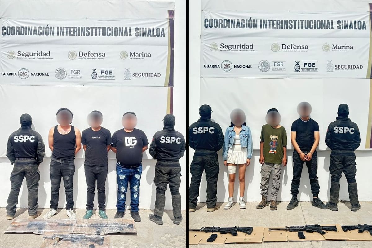 Detienen a 11 integrantes de grupo delictivo y aseguran armas y equipo táctico en Culiacán