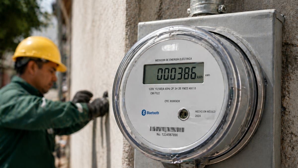 La CFE desarrolla medidores con Bluetooth que permitirían consultar el consumo eléctrico desde dispositivos inteligentes sin visita técnica al hogar. /Ilustrativa hecha con IA