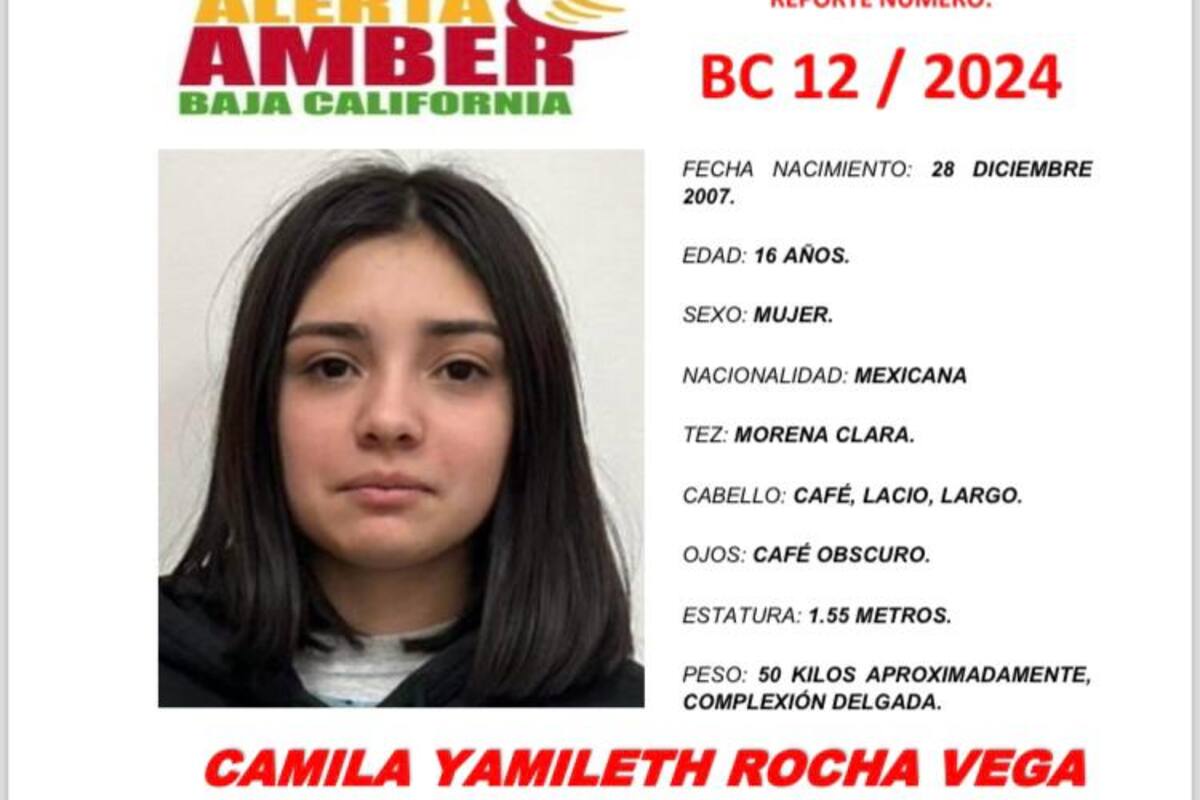 Activan Alerta Amber para localizar a Camila Yamileth Rocha Vega