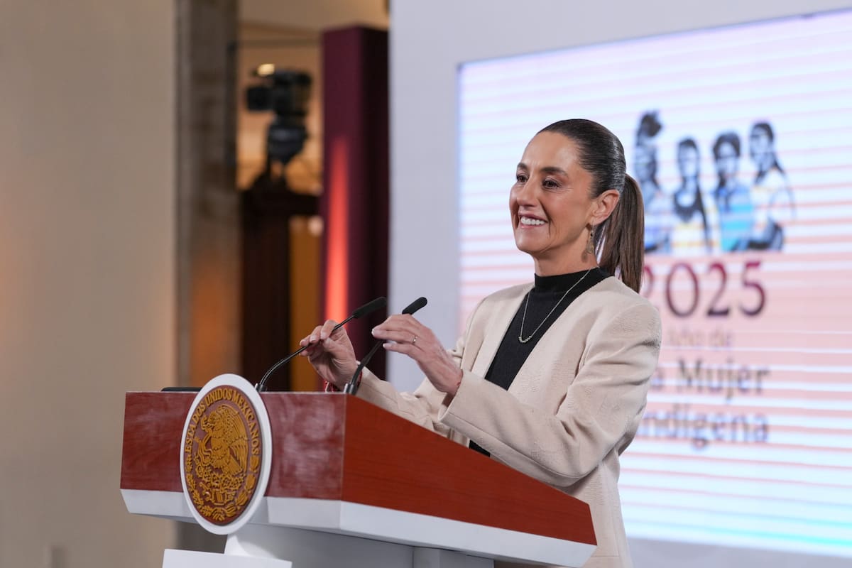 La presidenta Claudia Sheinbaum Pardo en su "Mañanera del Pueblo" el 12 de febrero del 2025. | Crédito: Presidencia