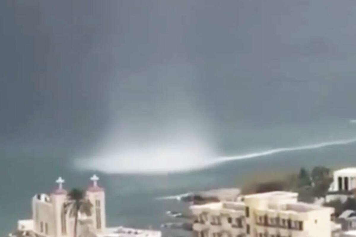 VIDEO: Espectacular tromba marina frente a la costa libanesa