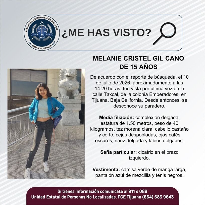 Fue vista por última vez el 10 de julio de 2026.