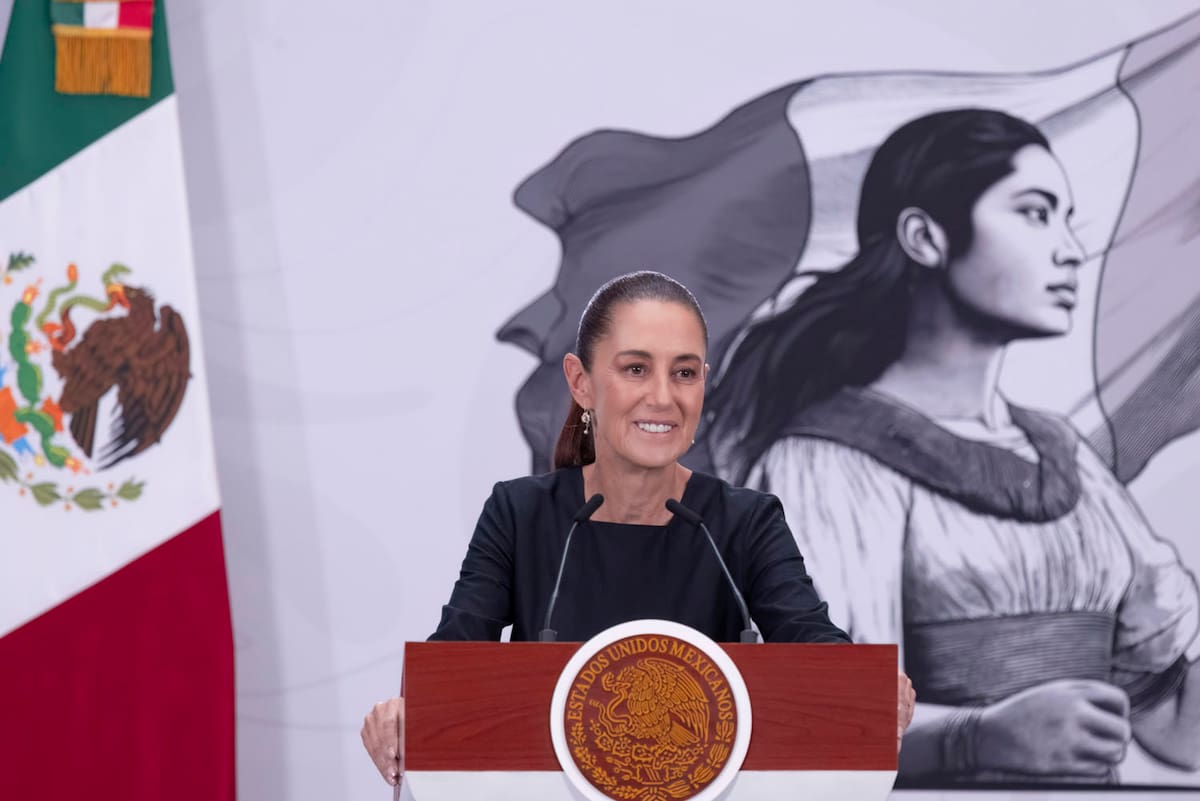 La presidenta constitucional de los Estados Unidos Mexicanos, la Doctora Claudia Sheinbaum Pardo en conferencia de prensa matutina en el salón de la Tesorería de Palacio Nacional. | Foto: Juan Carlos Ramos Mamahua/Presidencia