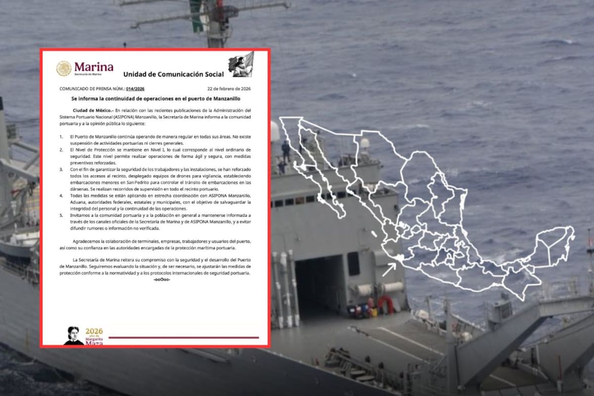 Puerto de Manzanillo opera con normalidad, pero con vigilancia extrema: Semar refuerza seguridad con drones y patrullajes tras caída de “El Mencho”